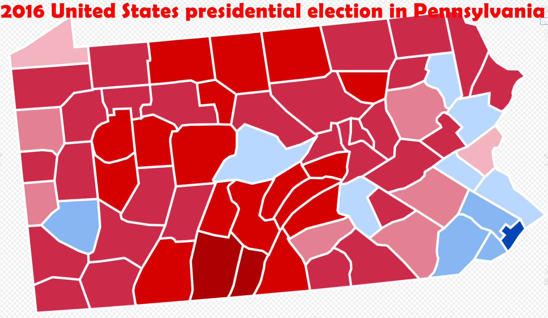 2016 EU Presidentiel election dans Pennsylvania Clinton vs Trump